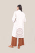 Embroidered short coat in wool blend